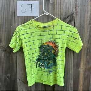 Vintage 1991 Batman DC Comics Neon Green Tee Size 7
